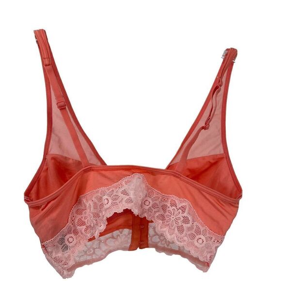 Aerie Bralette XS Front Closure Lace Bra Pink Wireless Un-Padded Sexy Romantic - Picture 2 of 9